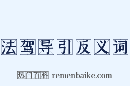 法驾导引反义词是什么意思的图片